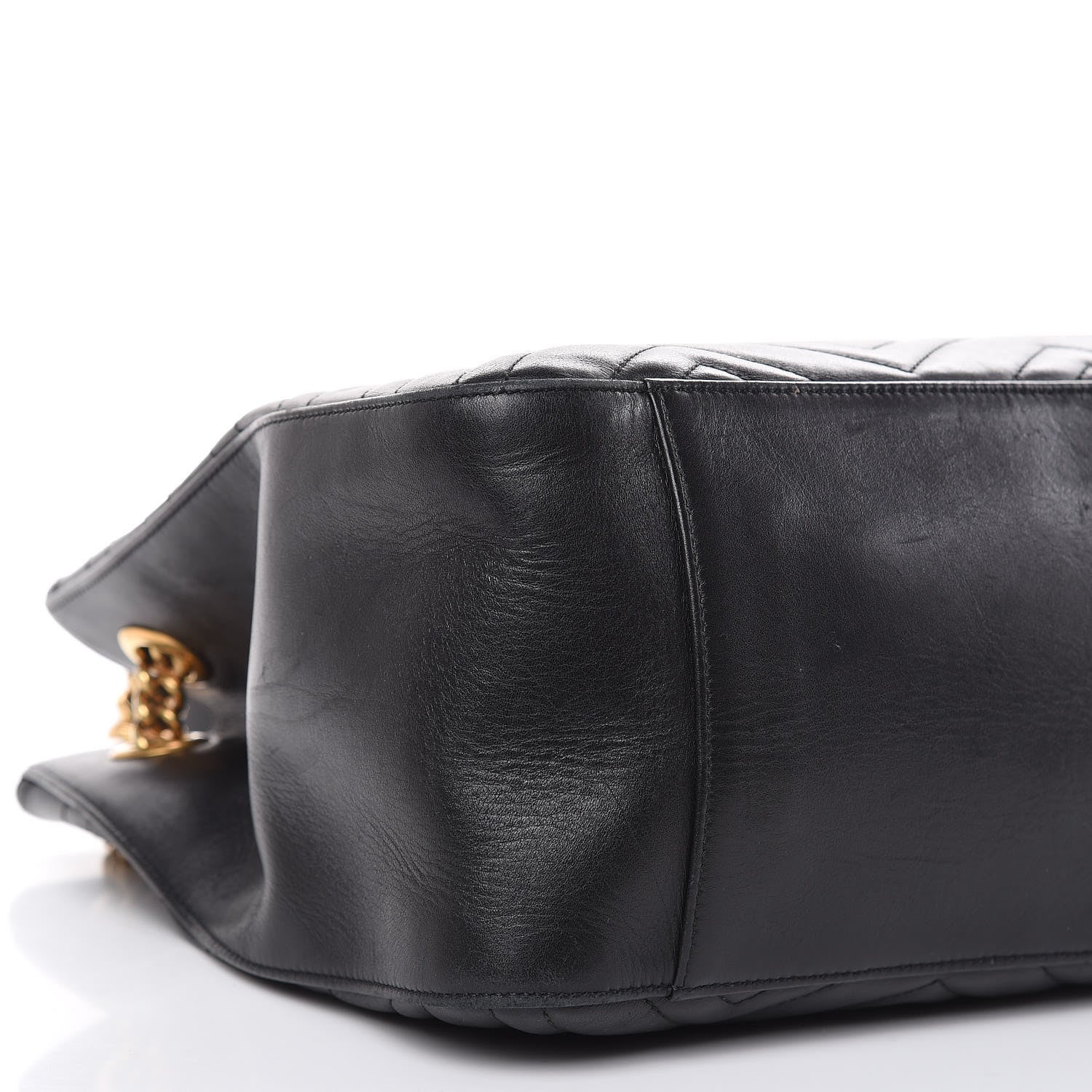 Gucci Calfskin Matelasse Medium GG Marmont Shoulder Tote Bag Black 8 of 19