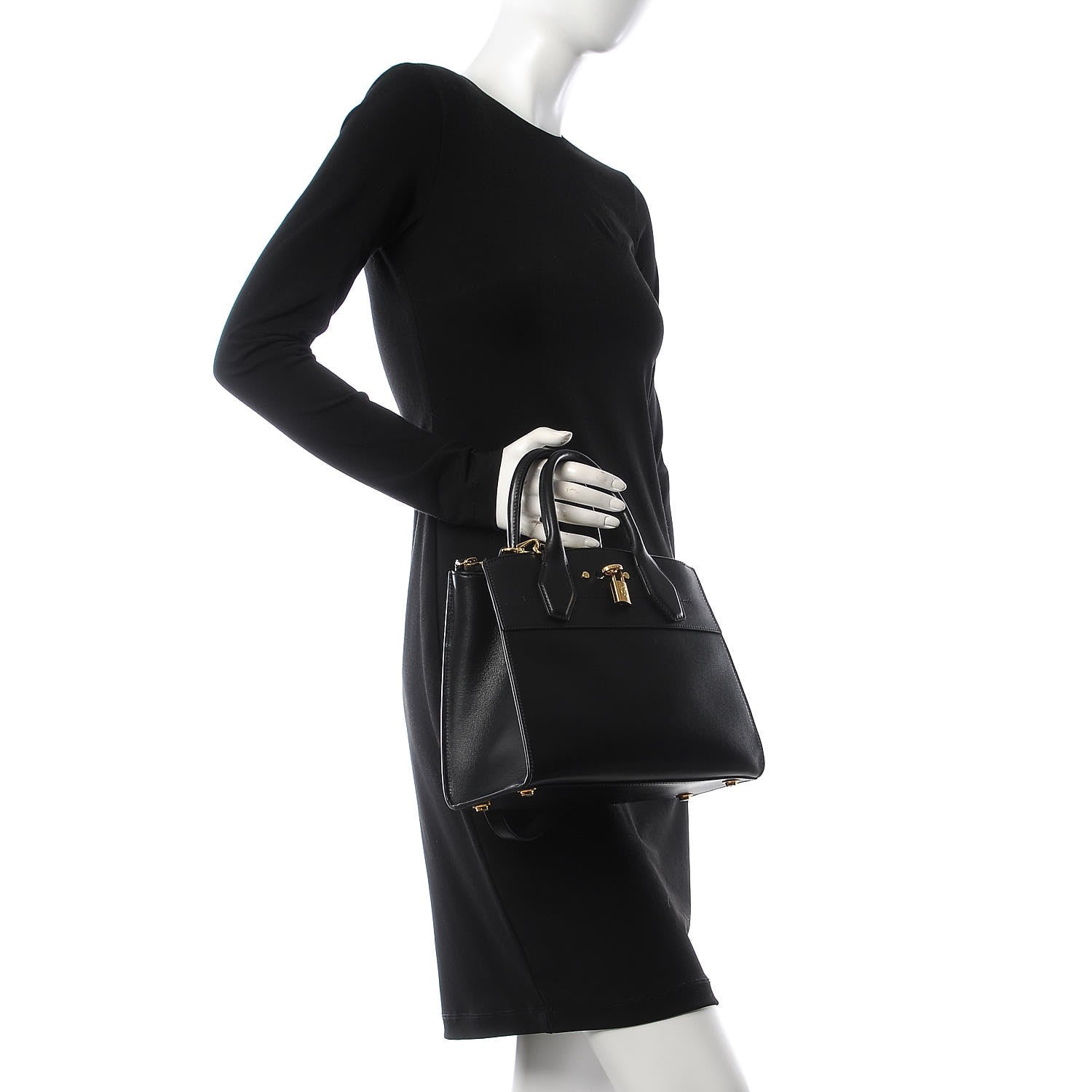 Louis Vuitton Taurillon City Steamer PM Black 2 of 9