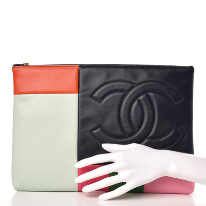 Chanel Lambskin Colorblock Cosmetic Case Multicolor 2 of 8