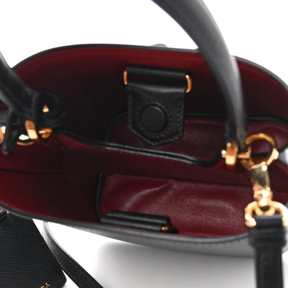 Prada Saffiano Cuir Small Panier Bucket Bag Black Fuoco 5 of 18