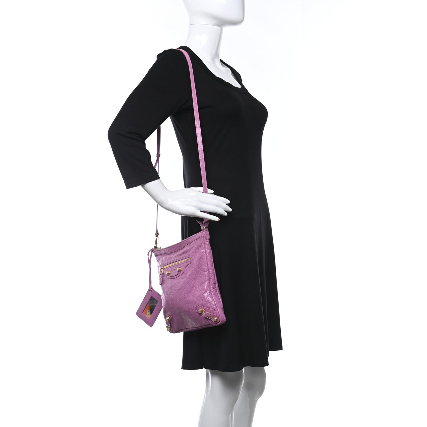 Agneau Giant 12 Gold Hardware Flat Crossbody Rose Berlingot