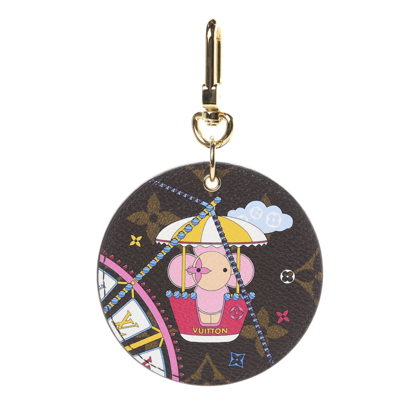 Monogram 2020 Christmas Animation Big Wheel Bag Charm Key Ring Rose Ballerine