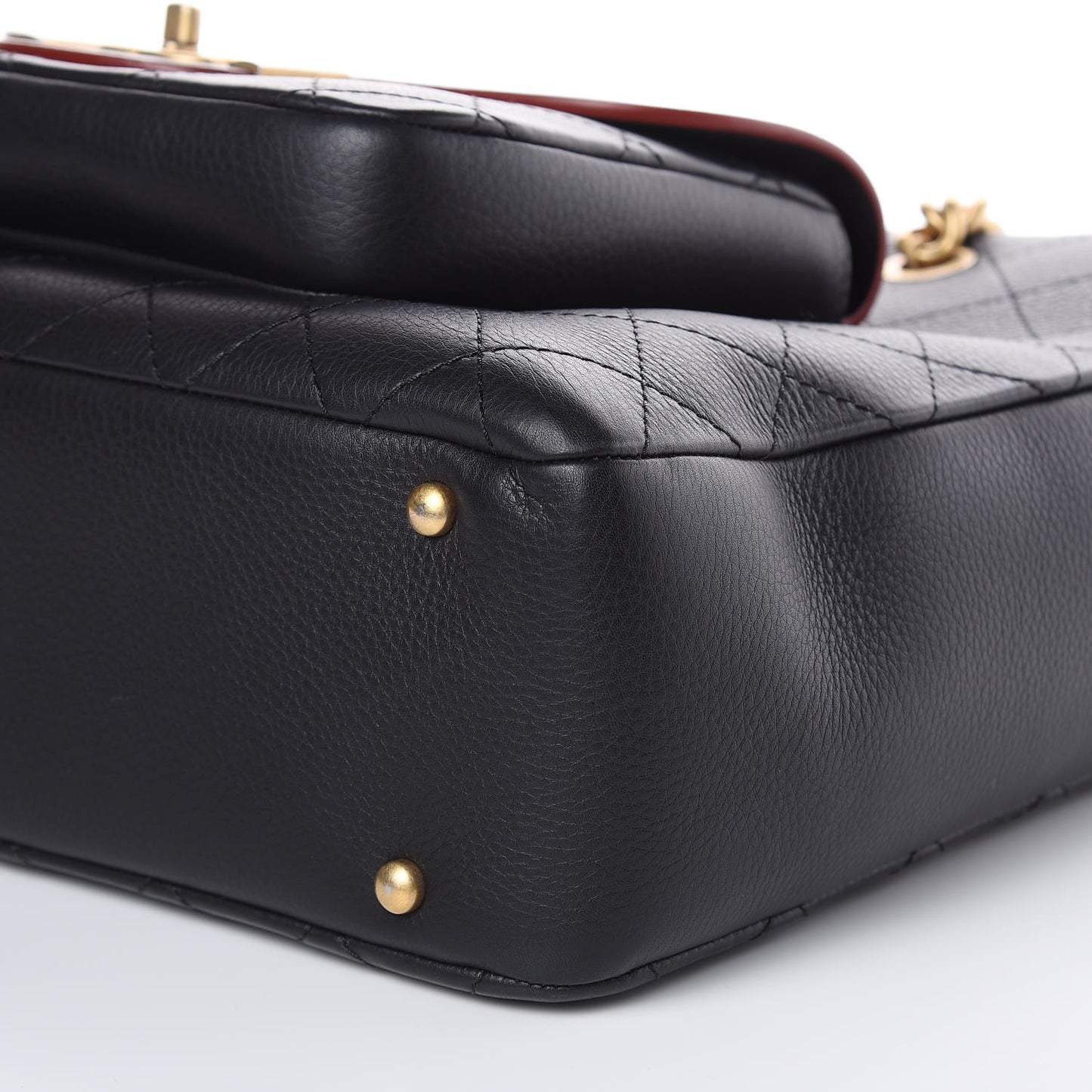 Calfskin Stitched Archi Chic Large Tote Black