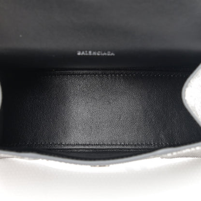 Balenciaga Strass Suede Hourglass Top Handle Bag XS Smoke Grey Crystal 5 of 14