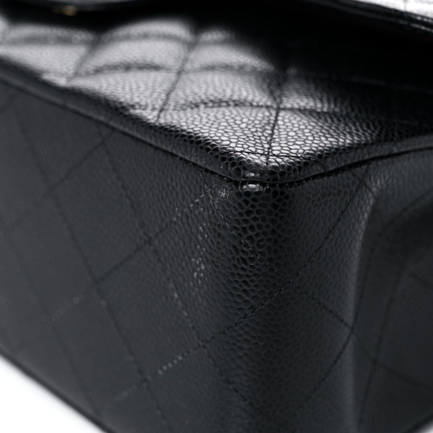 Caviar Quilted Jumbo Double Flap Black