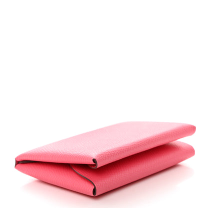 Hermes Epsom Calvi Duo Card Case Rose Azalee 4 of 8