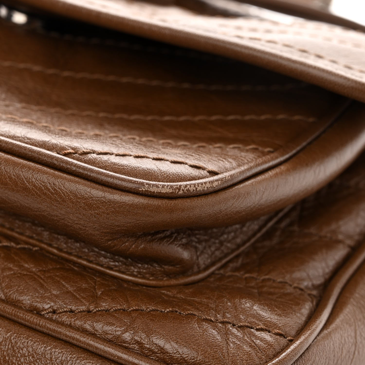 Saint Laurent Crinkled Calfskin Matelasse Monogram Medium Niki Chain Satchel Tan Brown 10 of 10
