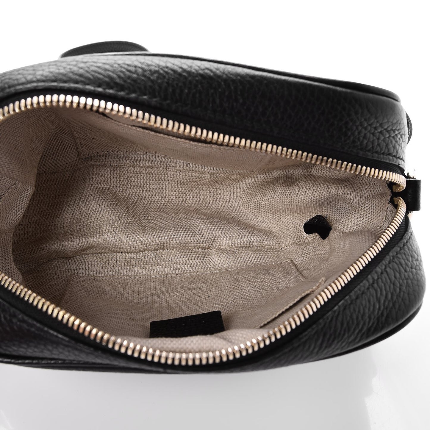 Pebbled Calfskin Small Soho Disco Bag Black
