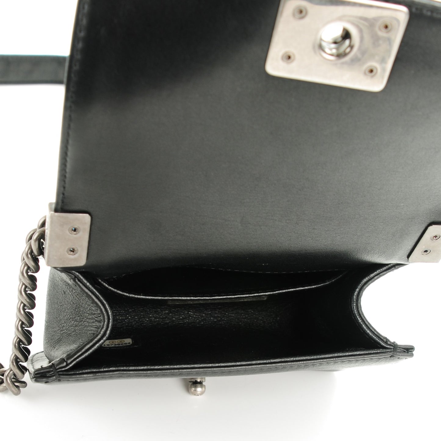 Galuchat Stingray Mini Boy Flap Black Silver