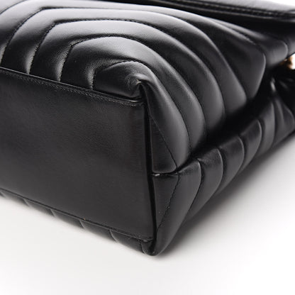 Saint Laurent Calfskin Y Quilted Monogram Medium Loulou Chain Satchel Black 9 of 10