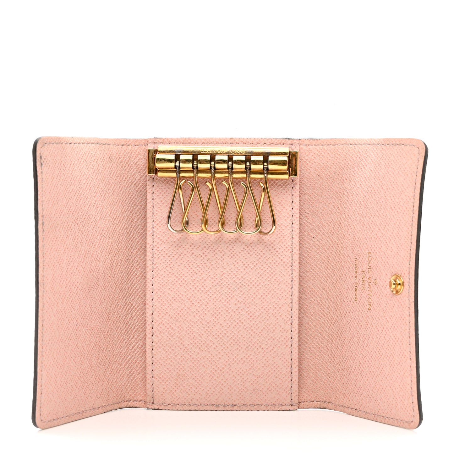 Damier Ebene Multicles 6 Key Holder Rose Ballerine