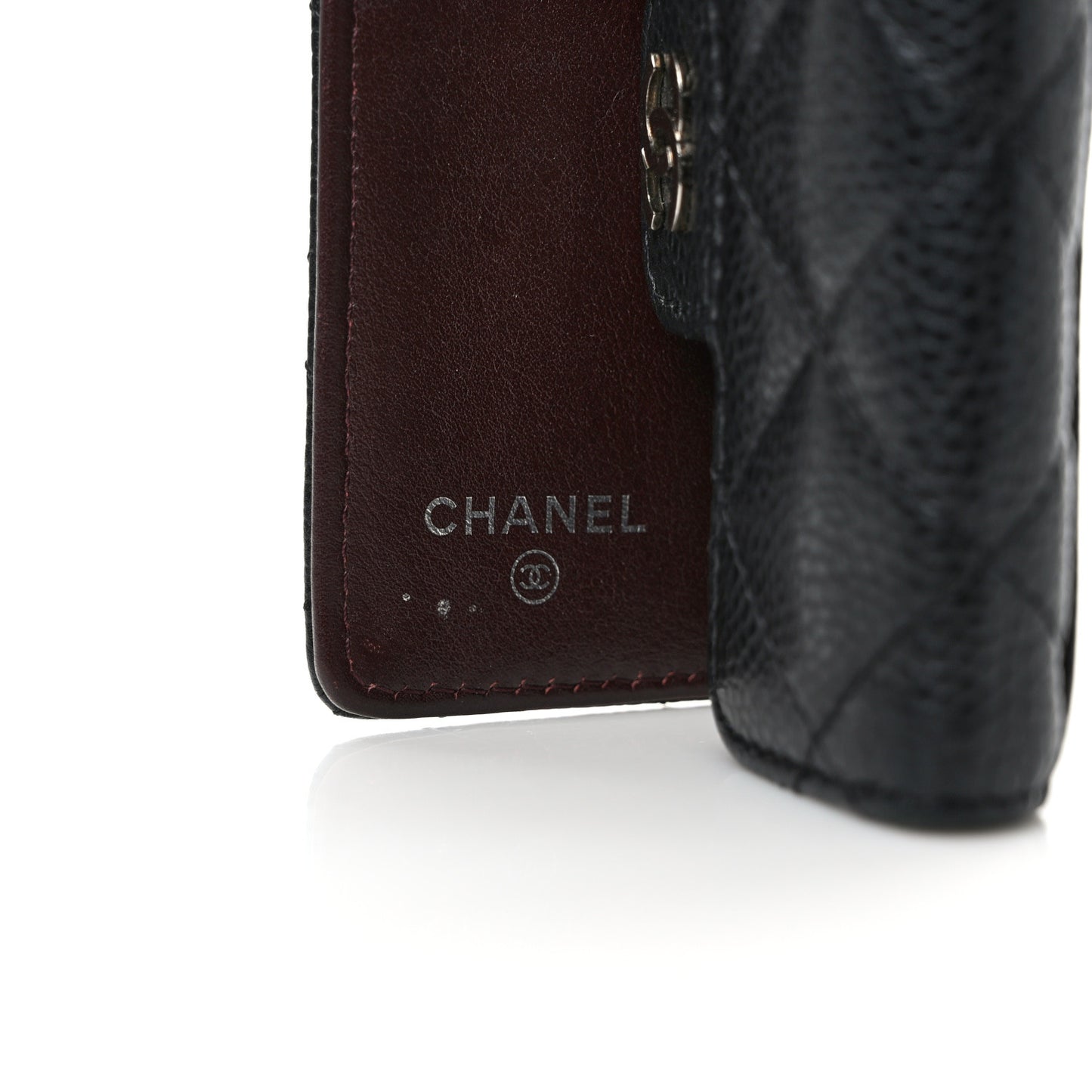 Caviar Quilted 6 Key Holder Black