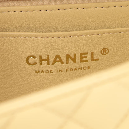 Chanel Lambskin Quilted Mini Top Handle Rectangular Flap Yellow 6 of 11