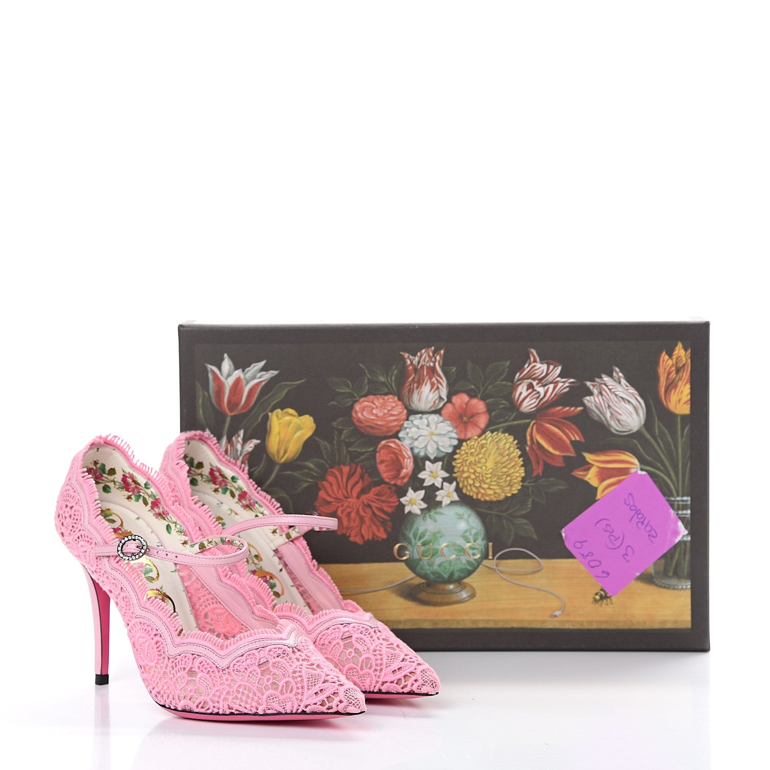 Gucci Lace Pizzo Venice Pumps 36 Sugar Pink 8 of 8