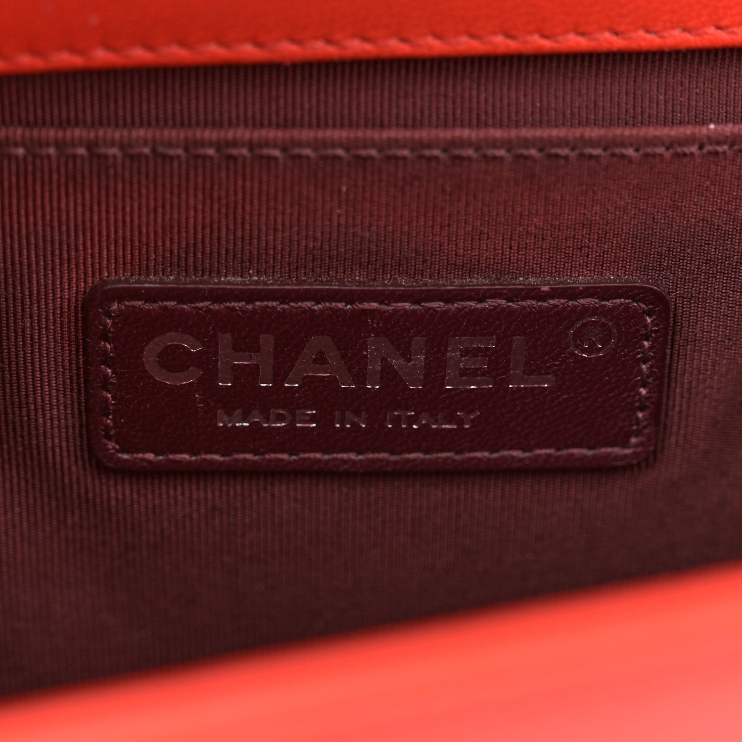 Chanel Wrinkled Lambskin Chevron Quilted Medium Boy Flap Orange 6 of 13