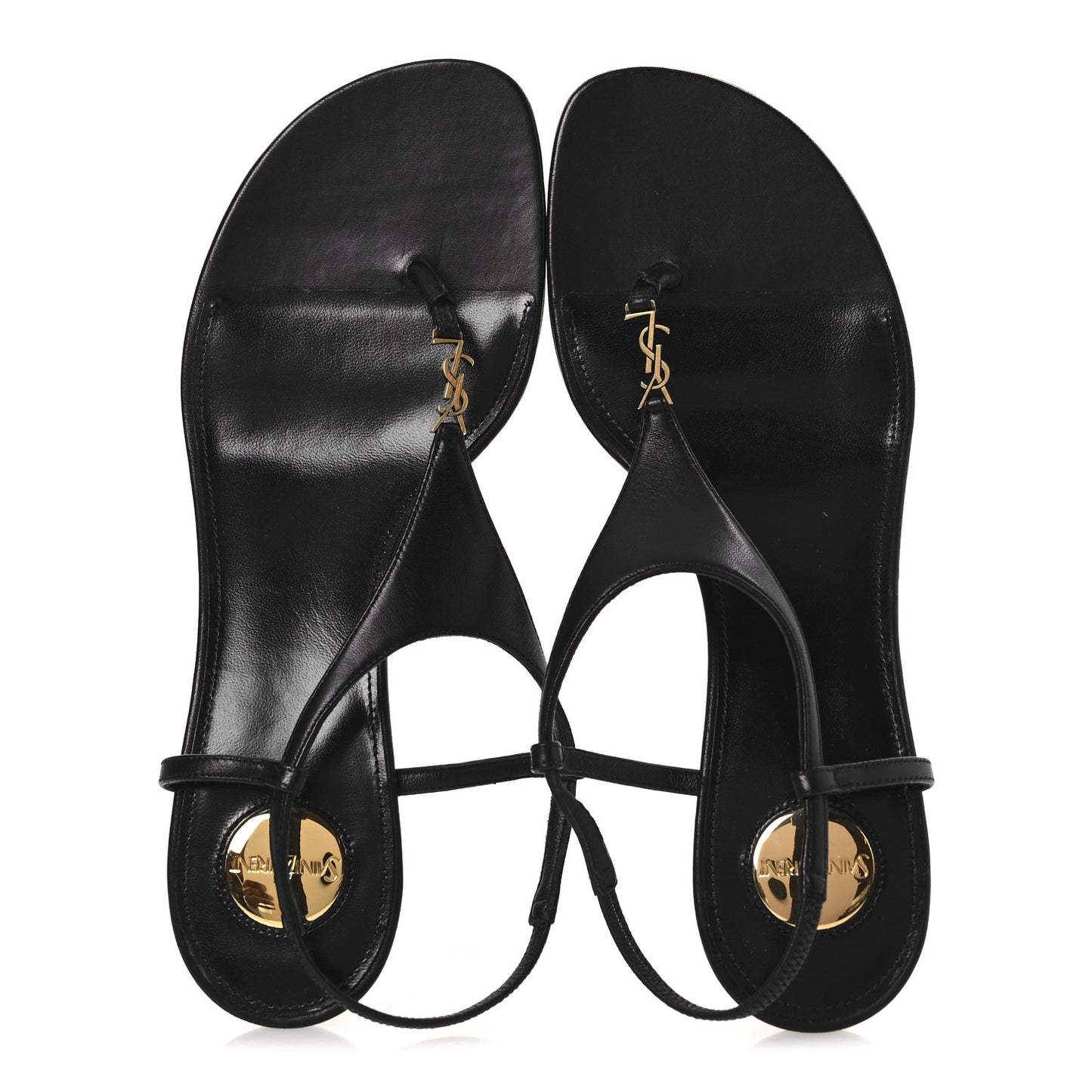 Smooth Calfskin Cassandra Monogram Sandals 38 Black