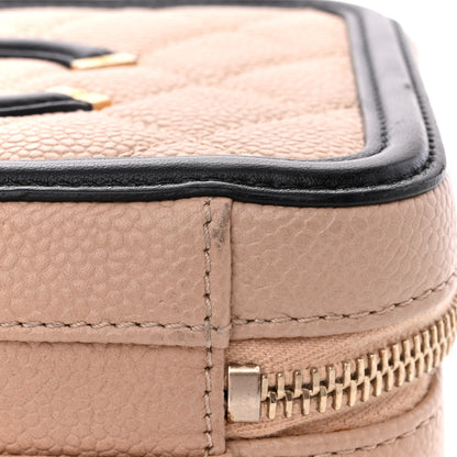 Chanel Caviar Quilted Small CC Filigree Vanity Case Beige Black 11 of 13