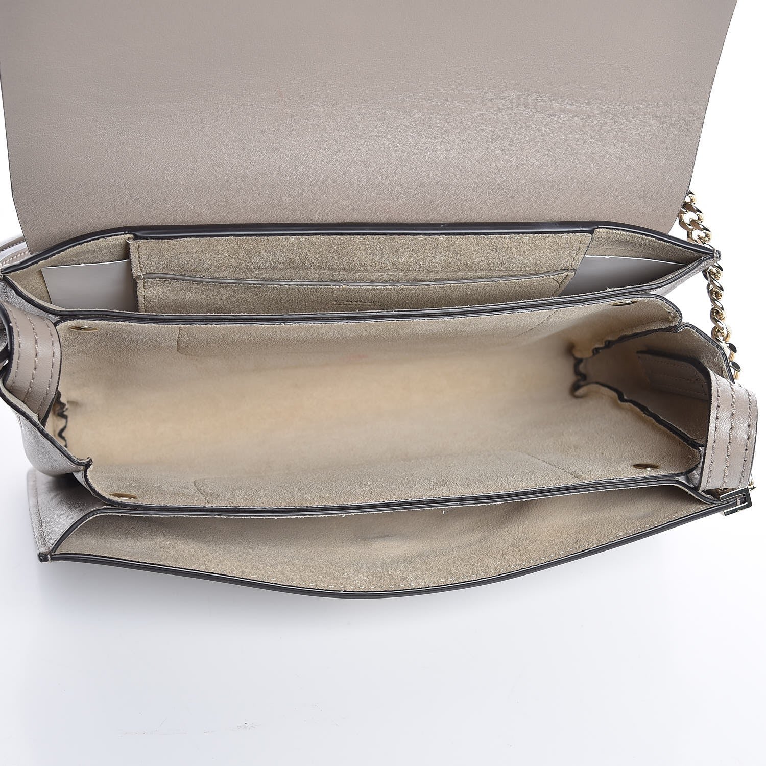 Chloe Suede Calfskin Small Faye Shoulder Bag Motty Grey 7 of 17