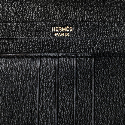 Hermes Shiny Alligator Bearn Compact Wallet Black 6 of 7