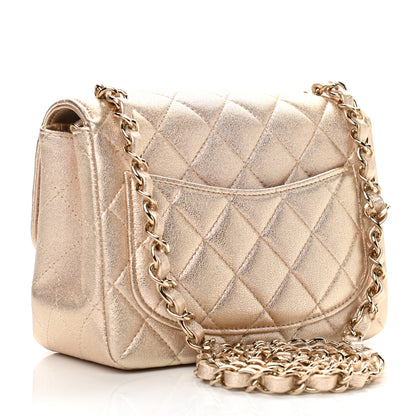 Chanel Metallic Lambskin Quilted Mini Square Flap Gold 2 of 9
