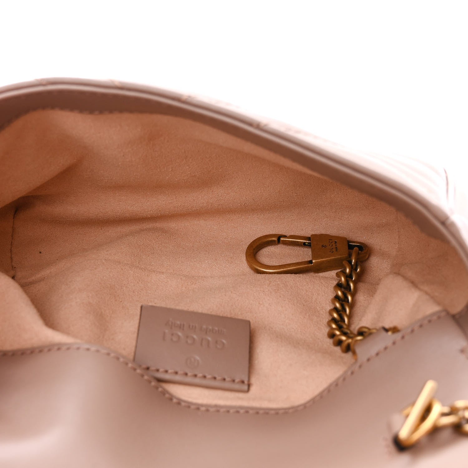 Gucci Calfskin Matelasse Super Mini GG Marmont Shoulder Bag Porcelain Rose 5 of 11