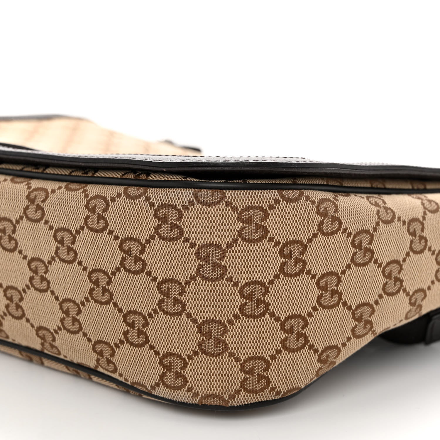 Gucci Monogram Large Flap Messenger Bag Beige Dark Brown 9 of 10