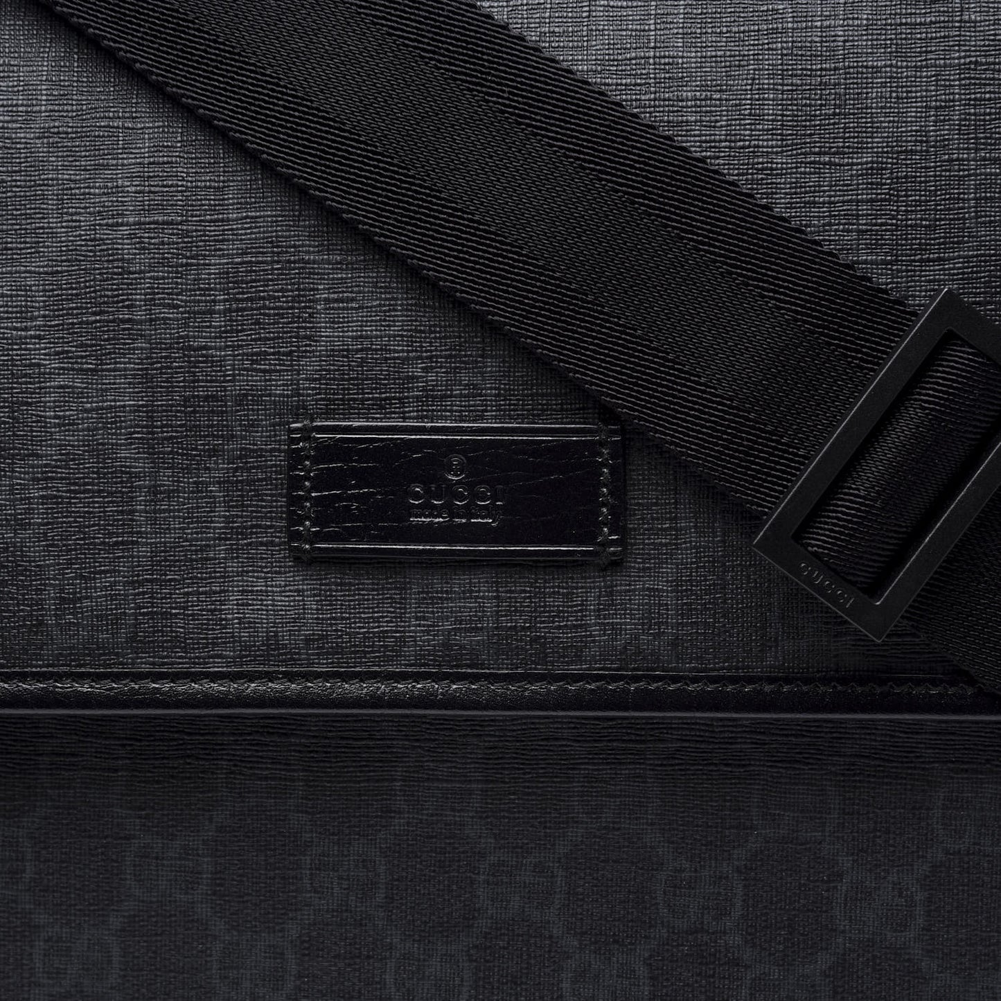GG Plus Monogram Medium Flap Messenger Bag Black