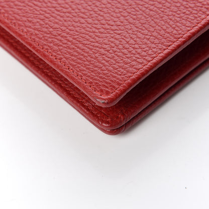 Gucci Dollar Calfskin Mini GG Marmont Chain Wallet Hibiscus Red 10 of 12