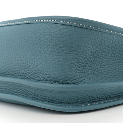 Hermes Taurillon Clemence Evelyne III PM New Blue Jean 10 of 11