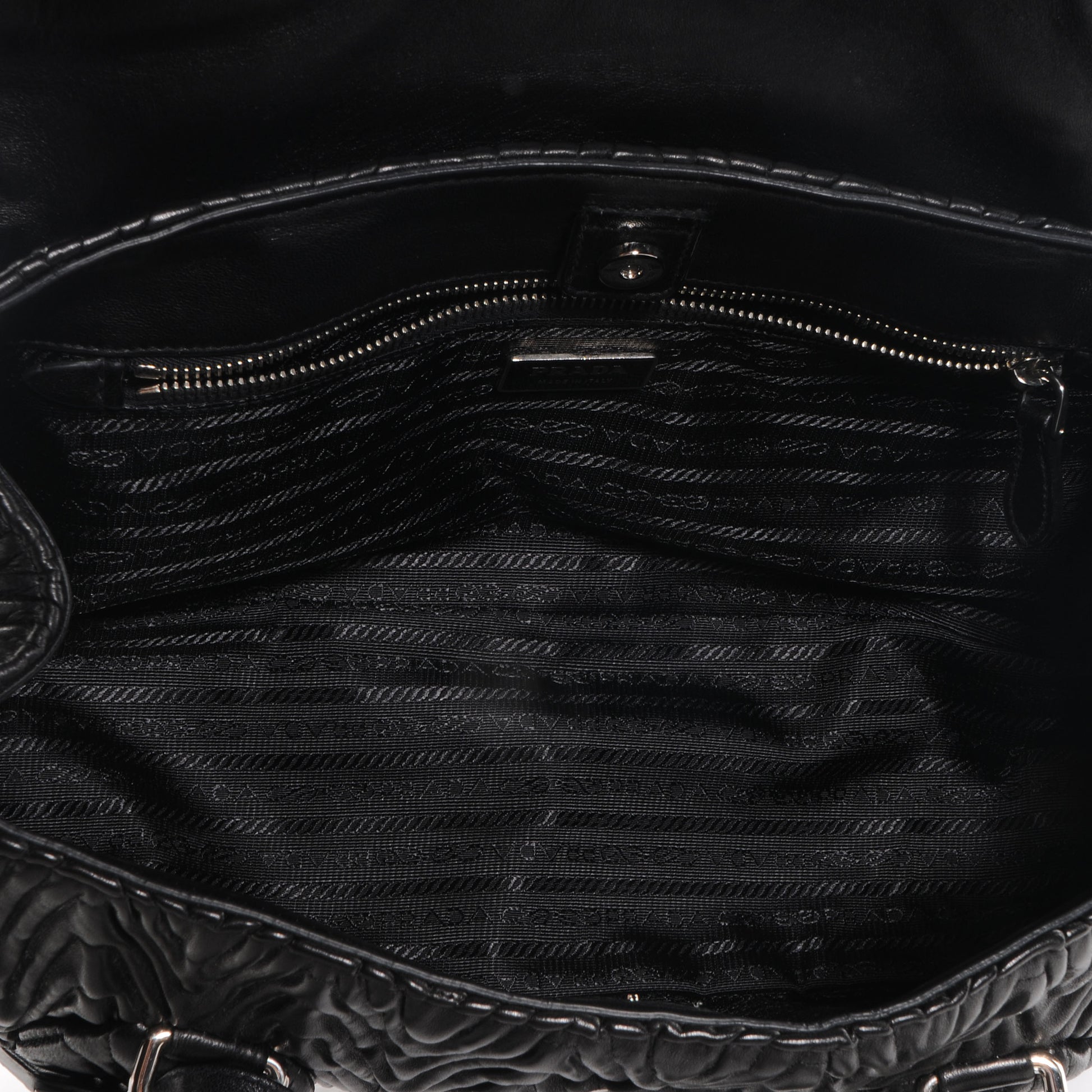 Prada Nappa Chevron Bag Nero Black 6 of 10