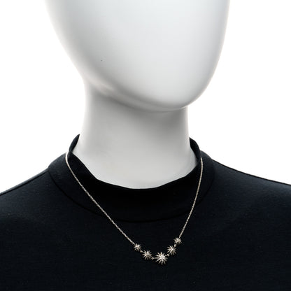 David Yurman Sterling Silver Diamond Starburst 5 Station Necklace 2 of 5