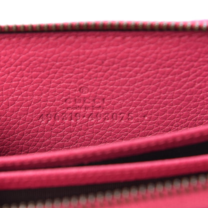 Gucci Grained Calfskin Logo Zip Around Card Case Box Pink Green 6 of 6