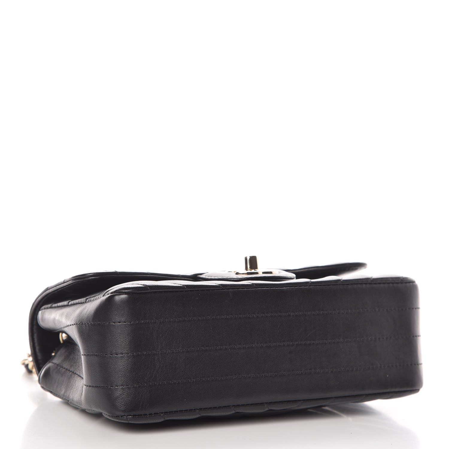 Chanel Lambskin Chevron Quilted Mini Rectangular Flap Black 4 of 12