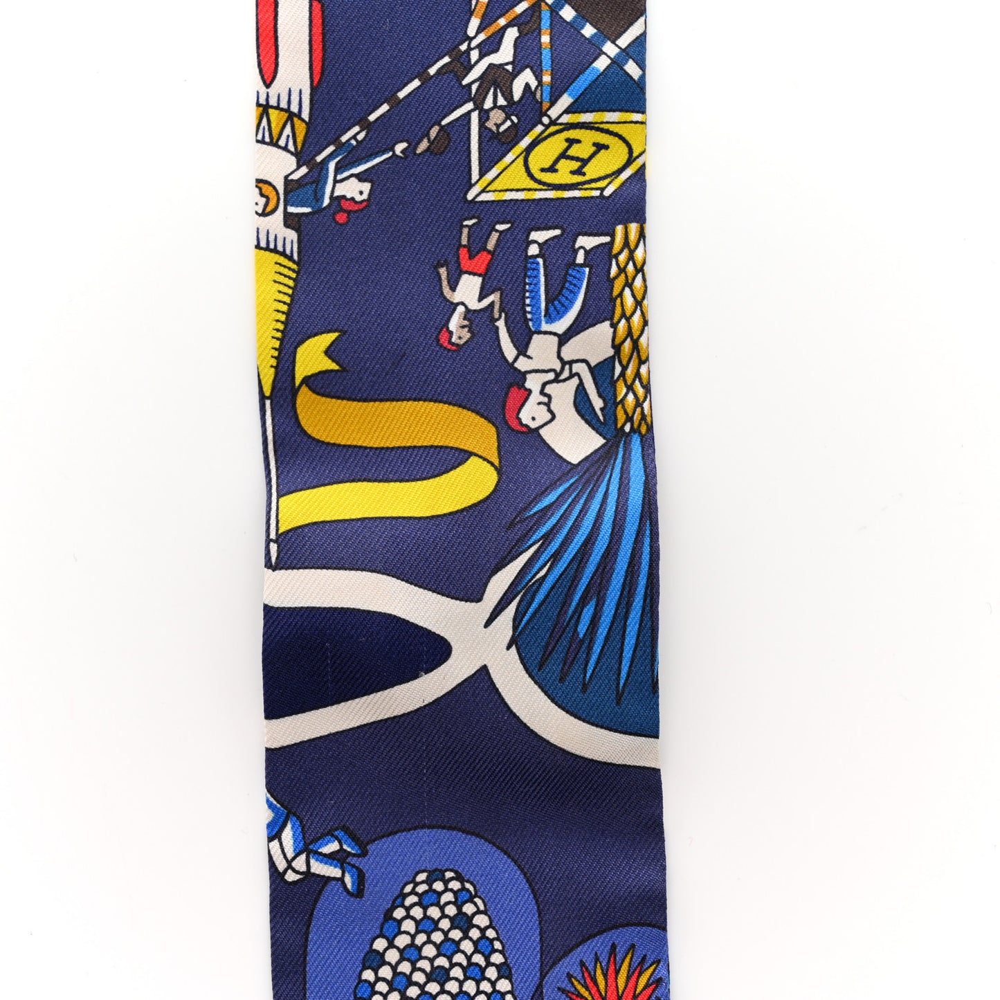 Silk Exposition Universelle Twilly Bleu Jaune Vif Rouge