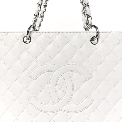 Chanel Caviar Quilted Grand Shopping Tote GST White 8 of 11