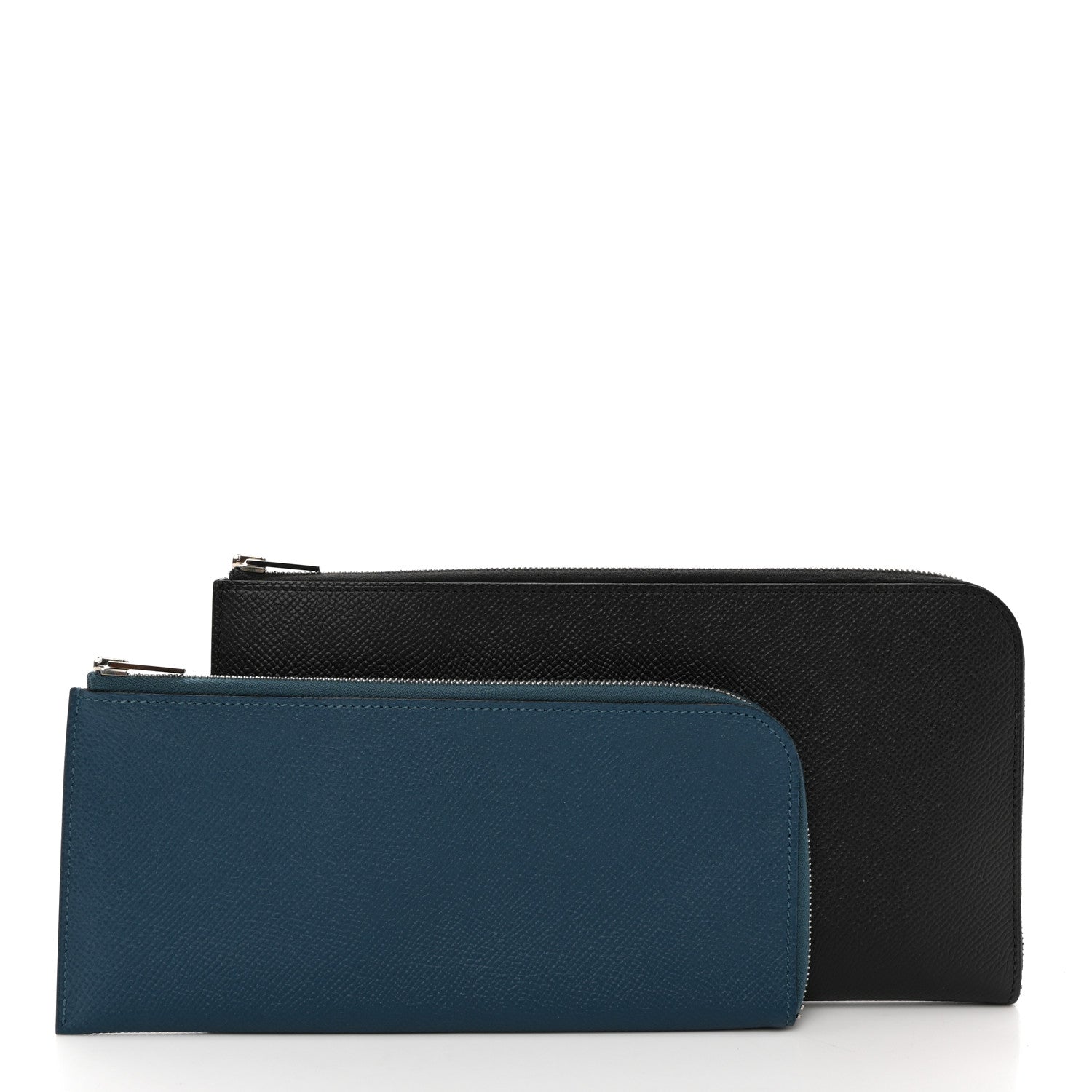 Hermes Epsom Large Remix Duo Wallet Black Deep Blue 3 of 9