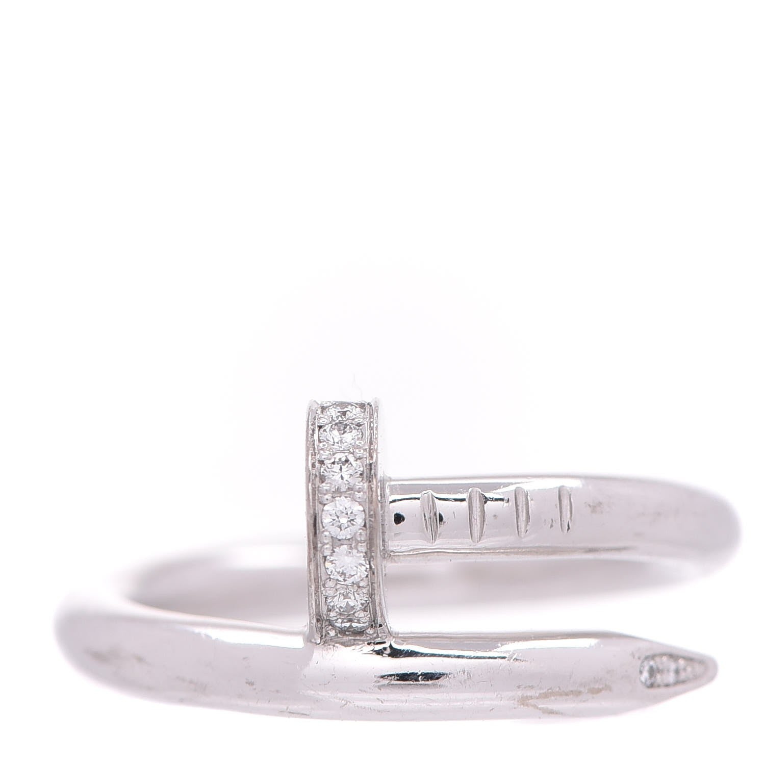 Cartier 18K White Gold Diamond Juste Un Clou Ring 52 6 1 of 7