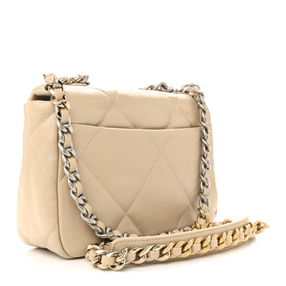 Chanel Lambskin Quilted Medium Chanel 19 Flap Beige 3 of 12