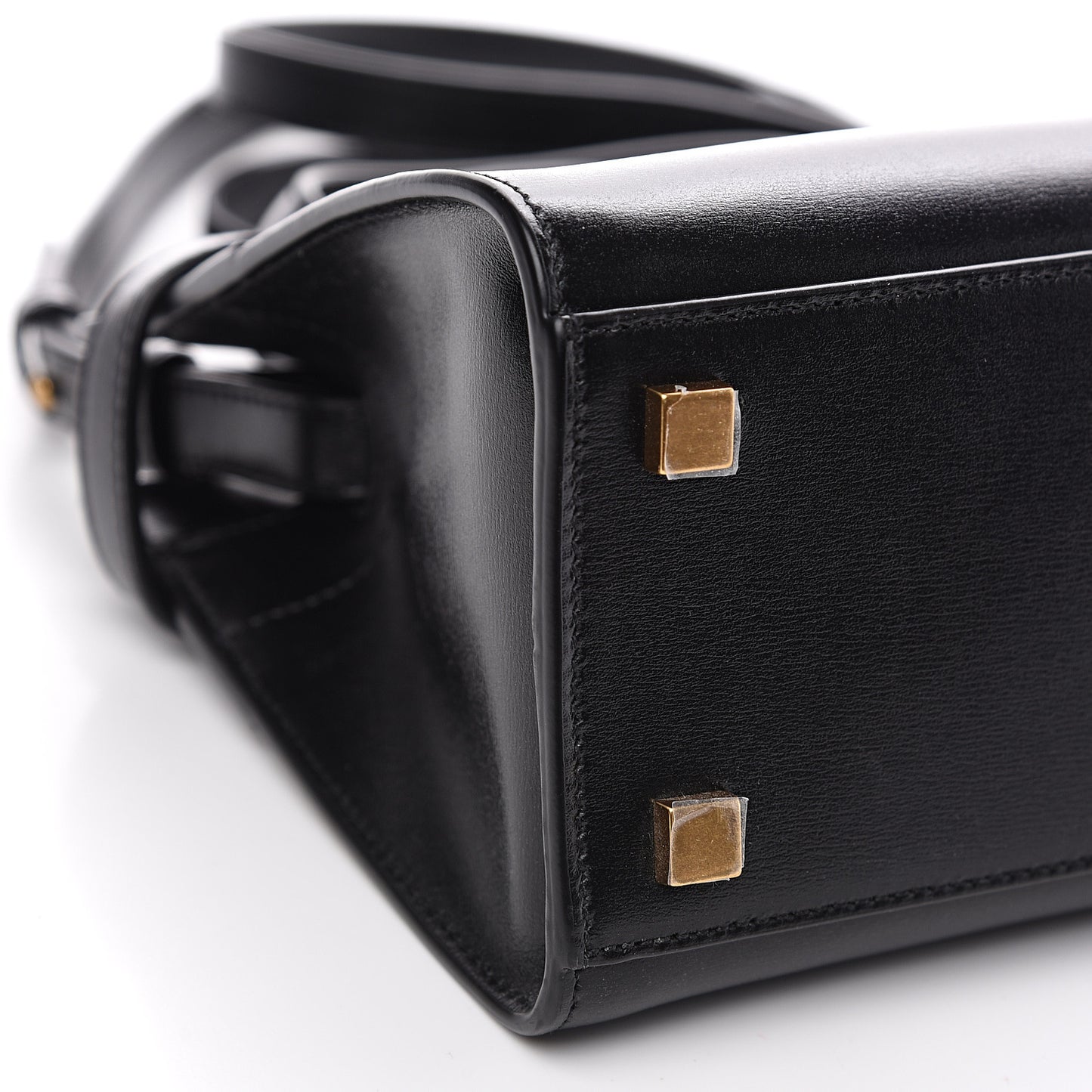 Smooth Calfskin Manhattan Nano Shopper Tote Black