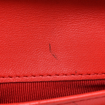Chanel Perforated Lambskin Quilted Flap Wallet Red 14 of 16