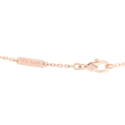 Van Cleef & Arpels 18K Rose Gold Diamond Rhodonite Vintage Alhambra Pendant Necklace 6 of 7