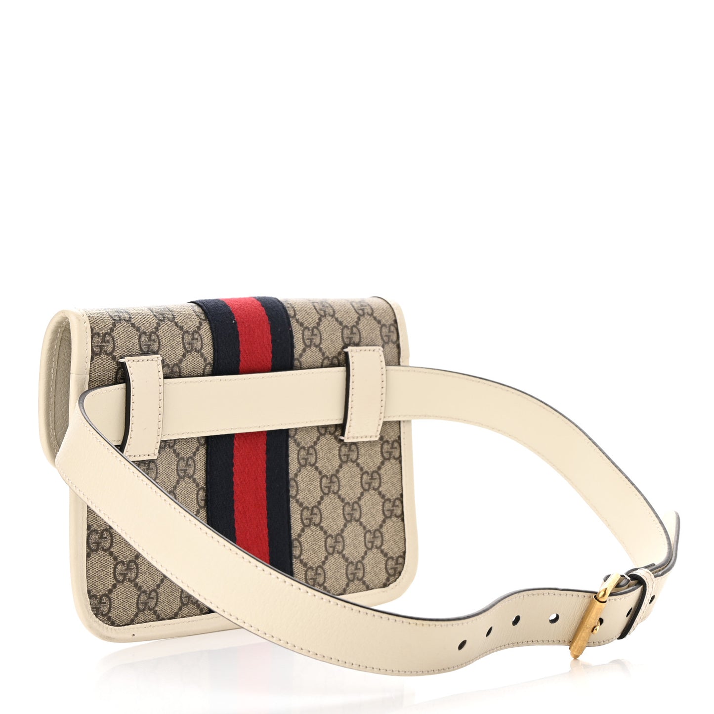 GG Supreme Monogram Web Small Ophidia Belt Bag 90 36 Brown White