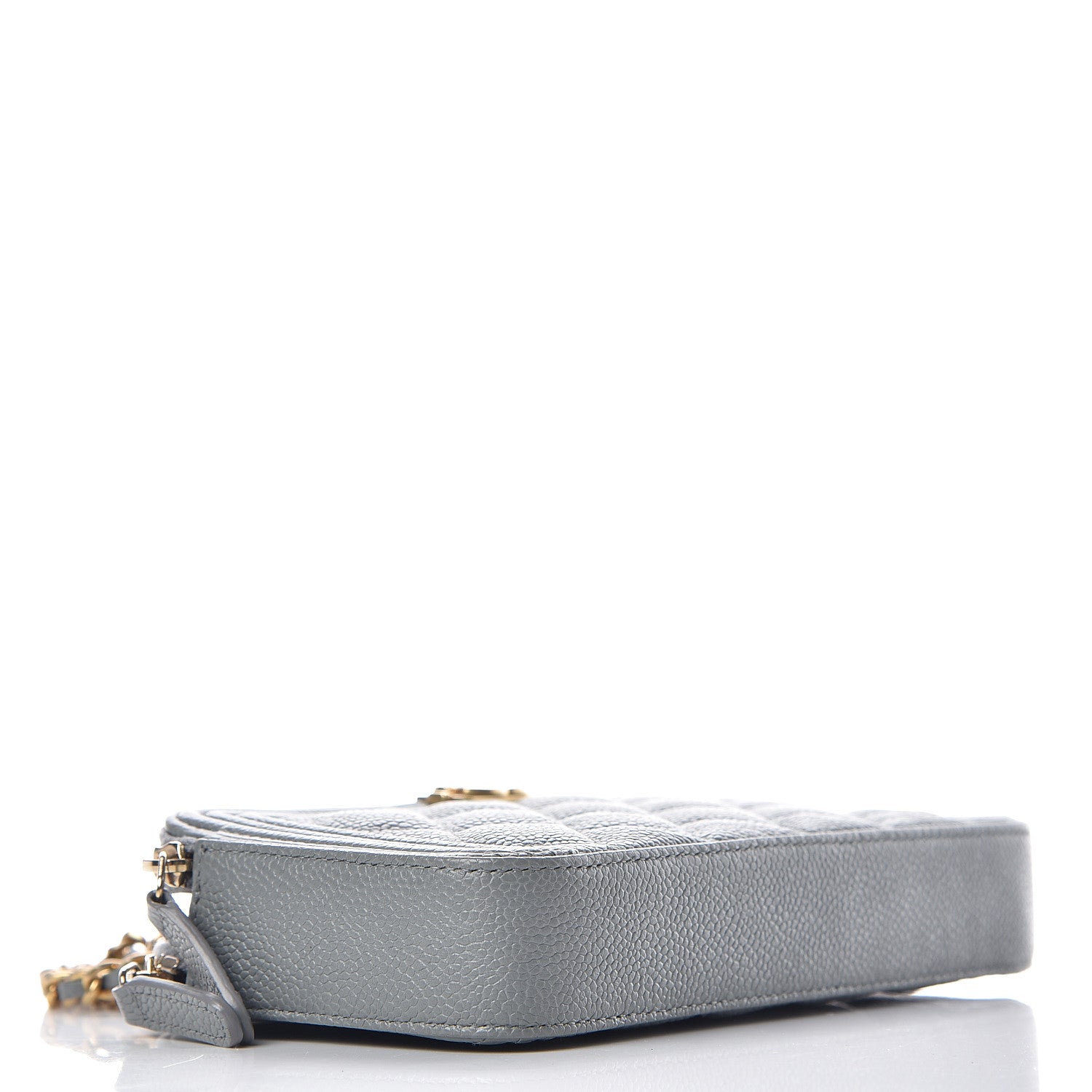Chanel Caviar Quilted Small Boy Clutch With Chain Grey 4 of 12