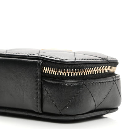 Chanel Lambskin Quilted Mini Lacquered Chain Clutch Black 10 of 10