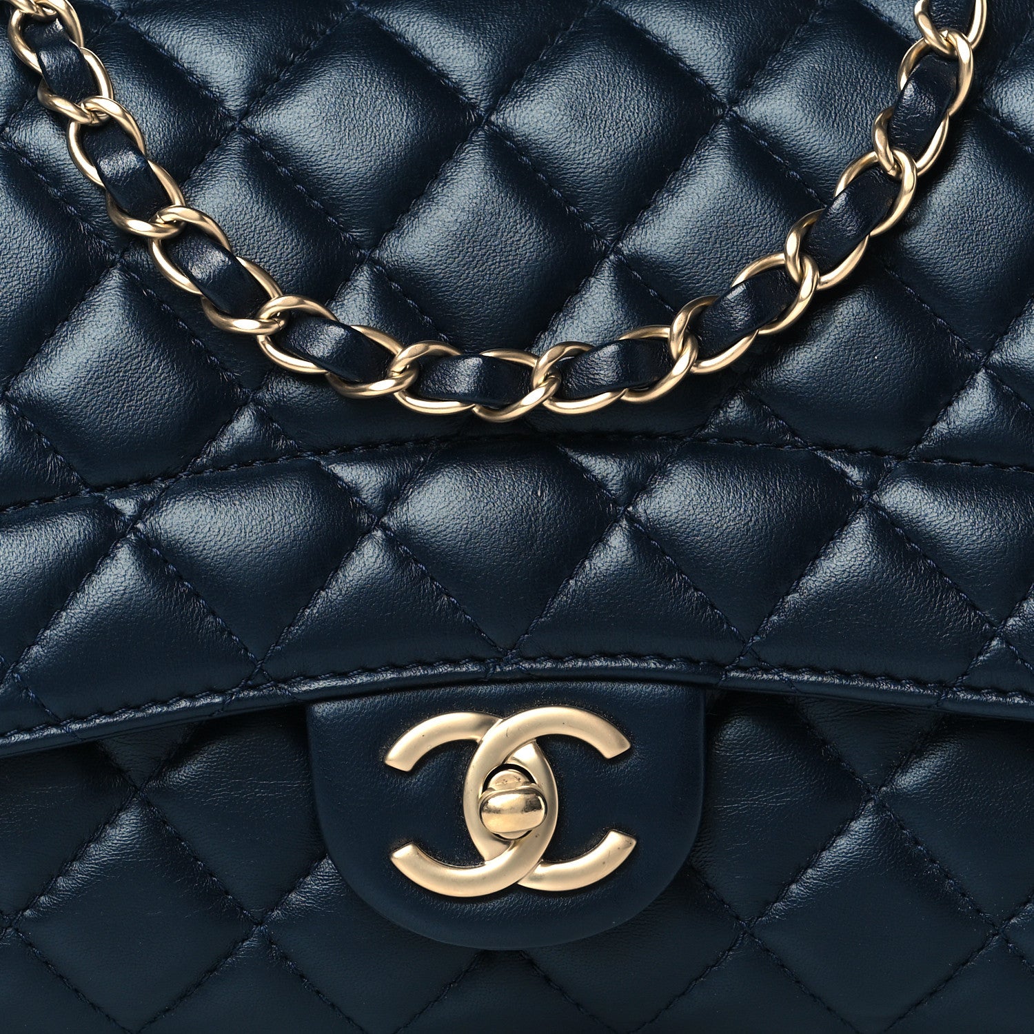 Chanel Lambskin Quilted Medium Mademoiselle Chic Flap Navy 8 of 10