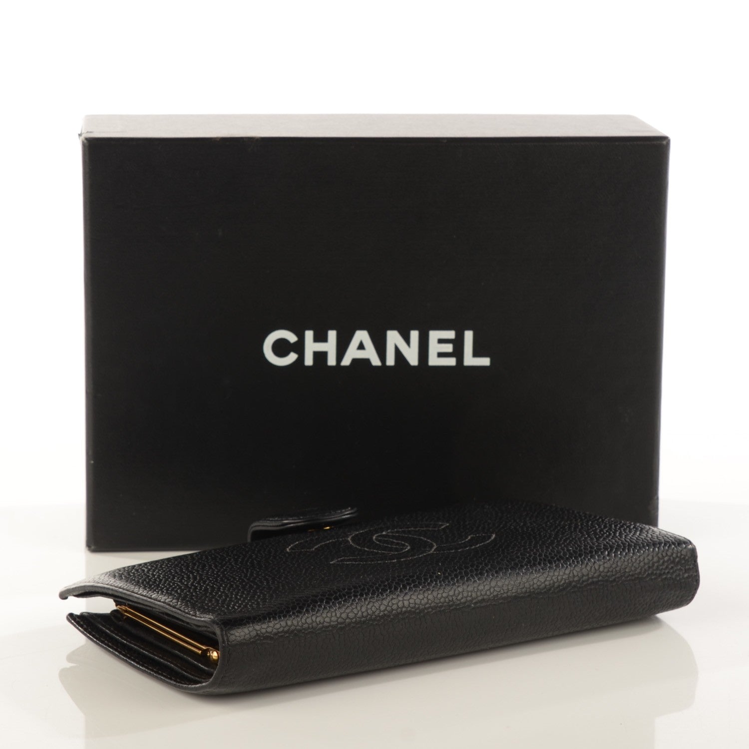 Chanel Caviar CC French Wallet Black 4 of 8