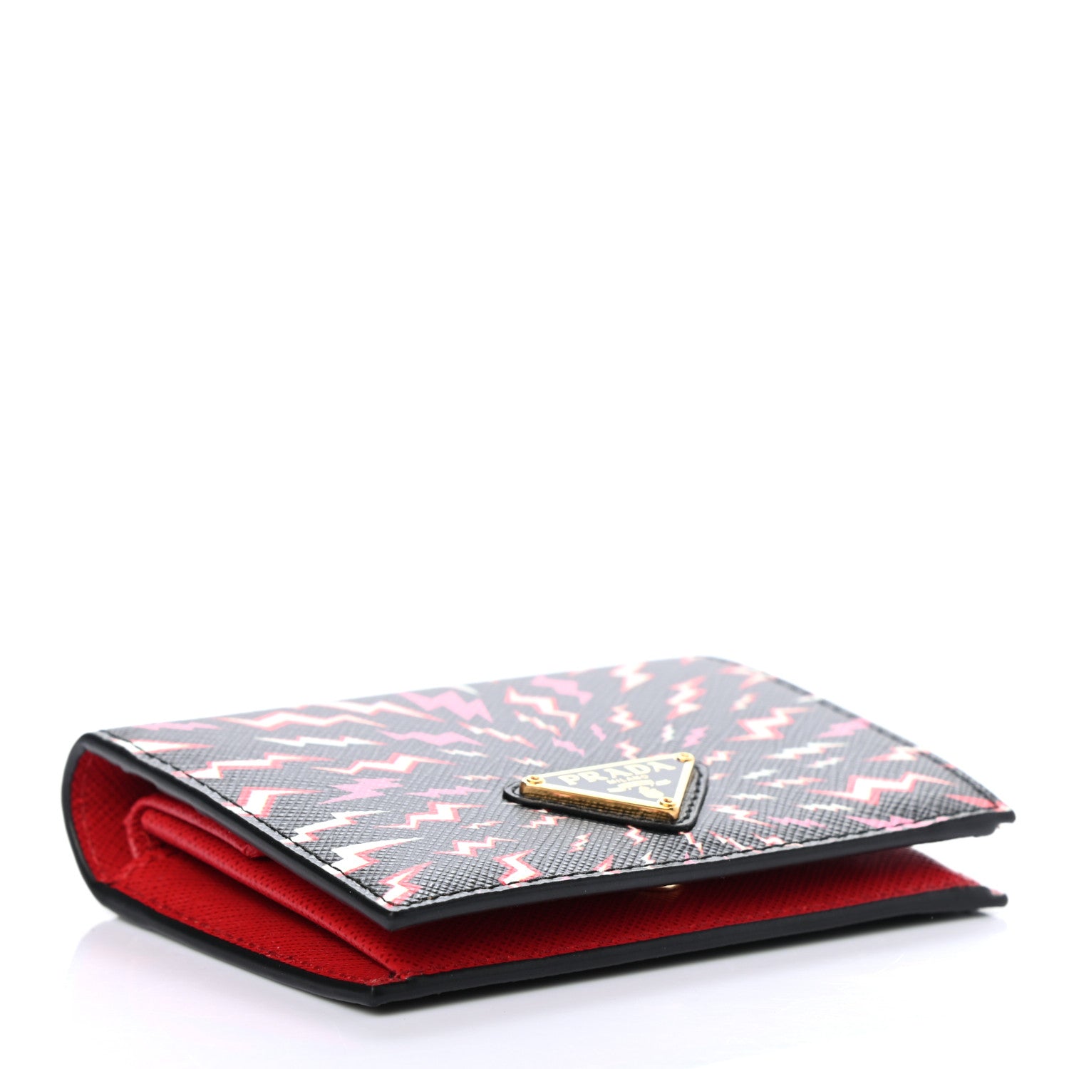 Prada X UNIVERSAL STUDIOS Saffiano Thunder Frankenstein Print Coin Case Card Holder Wallet Lacca 4 of 7