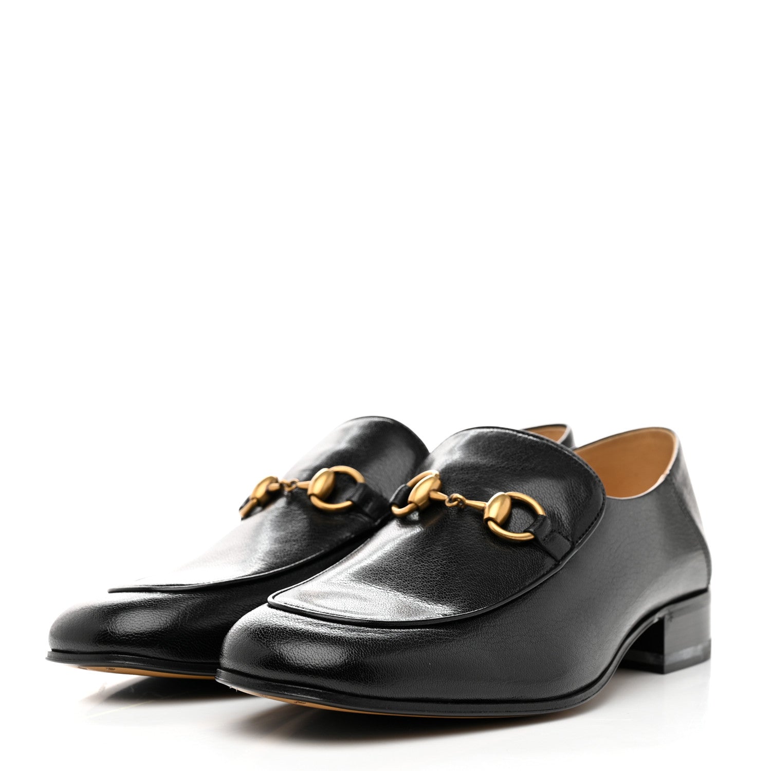 Gucci Goatskin Womens Horsebit Mid-Heel Loafers 40 Black 3 of 10