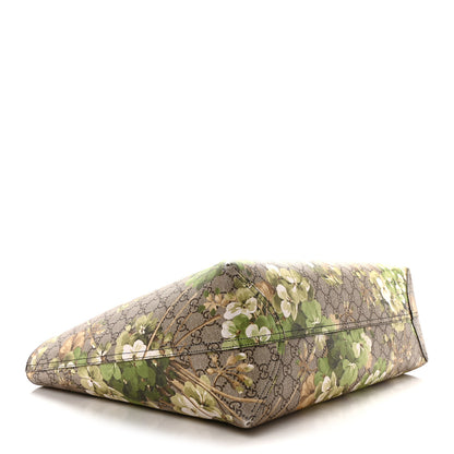 Gucci GG Supreme Monogram Blooms Large Reversible Tote Beige New Military Black 12 of 15