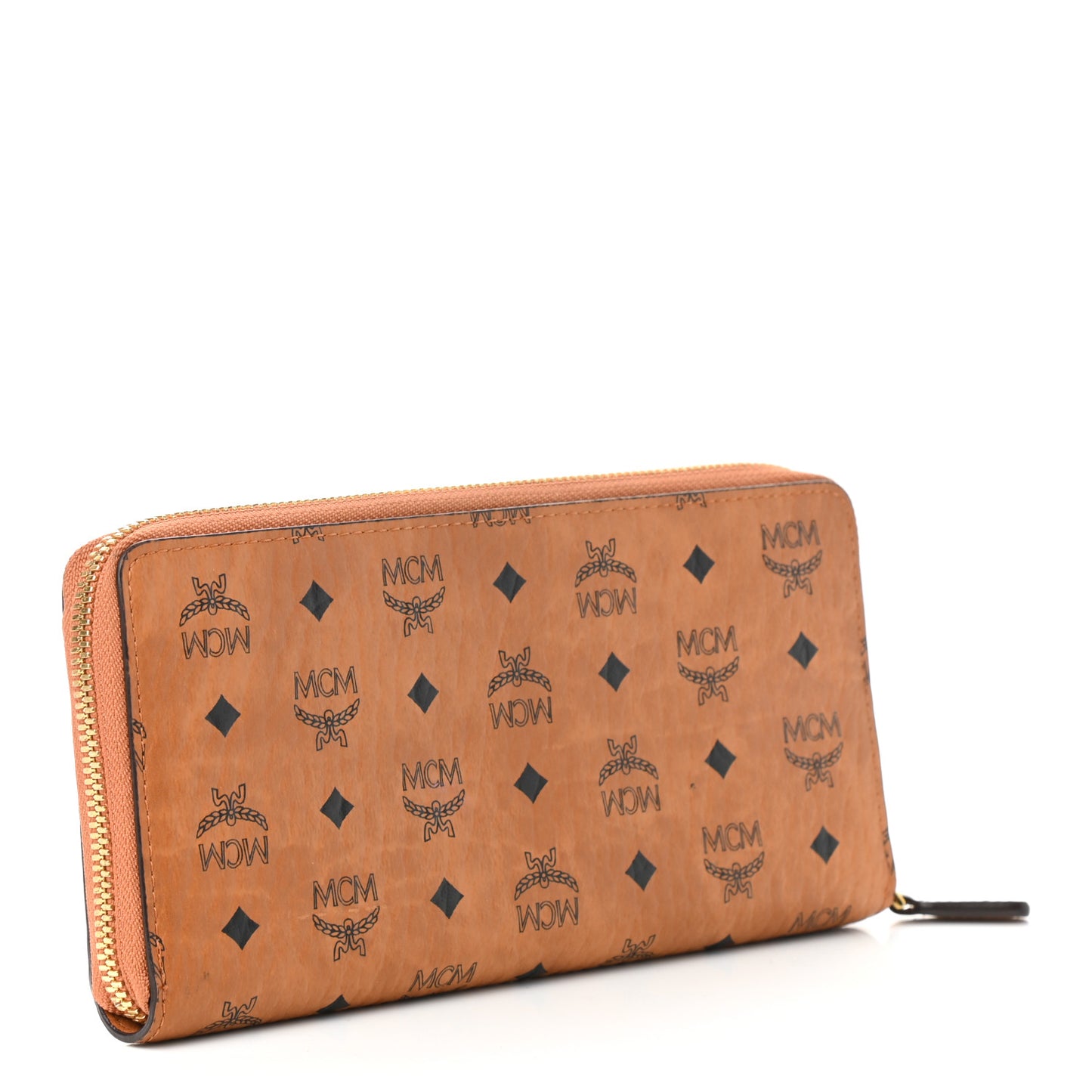 Visetos Large Zip Around Wallet Cognac
